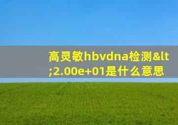 高灵敏hbvdna检测<2.00e+01是什么意思